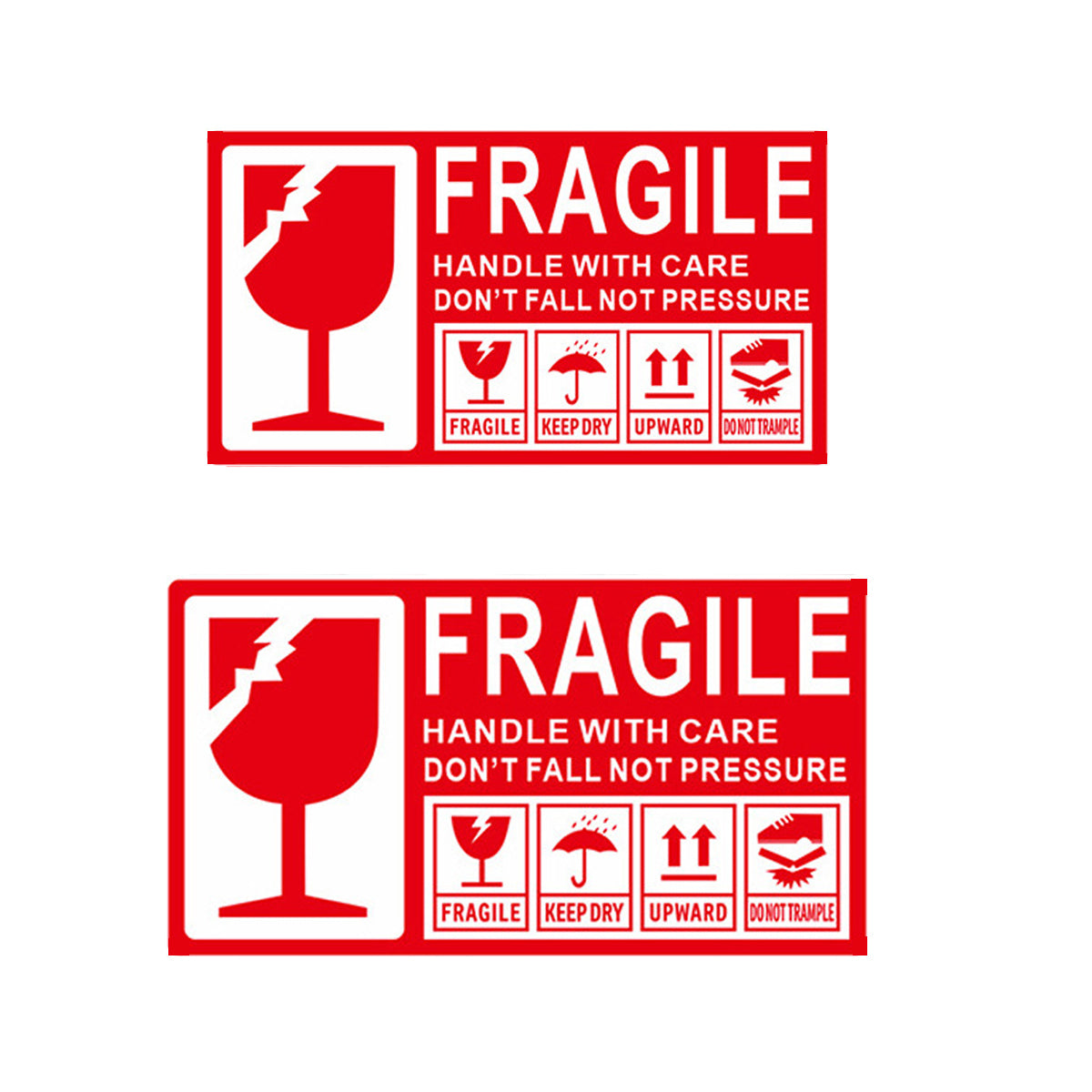 Fragile Warning Self Adhesive Shipping Stickers Red