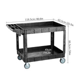 2 Tier Rolling Tool Cart Storage Organizer for Warehouse Workshop