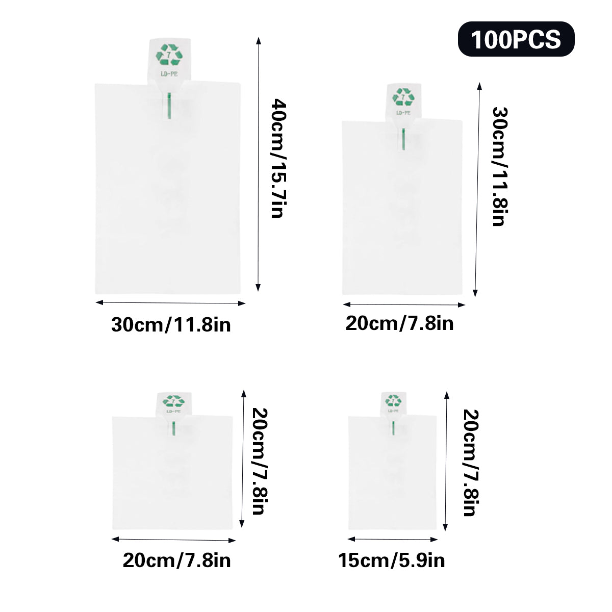 Inflatable Cushioning Bags Shockproof Clear Protective Packaging 100PCS
