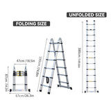 Retractable Aluminium Alloy Ladder 320/380cm Anti-Slip Pedals Stable Design