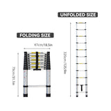 Retractable Aluminium Alloy Ladder 320/380cm Anti-Slip Pedals Stable Design