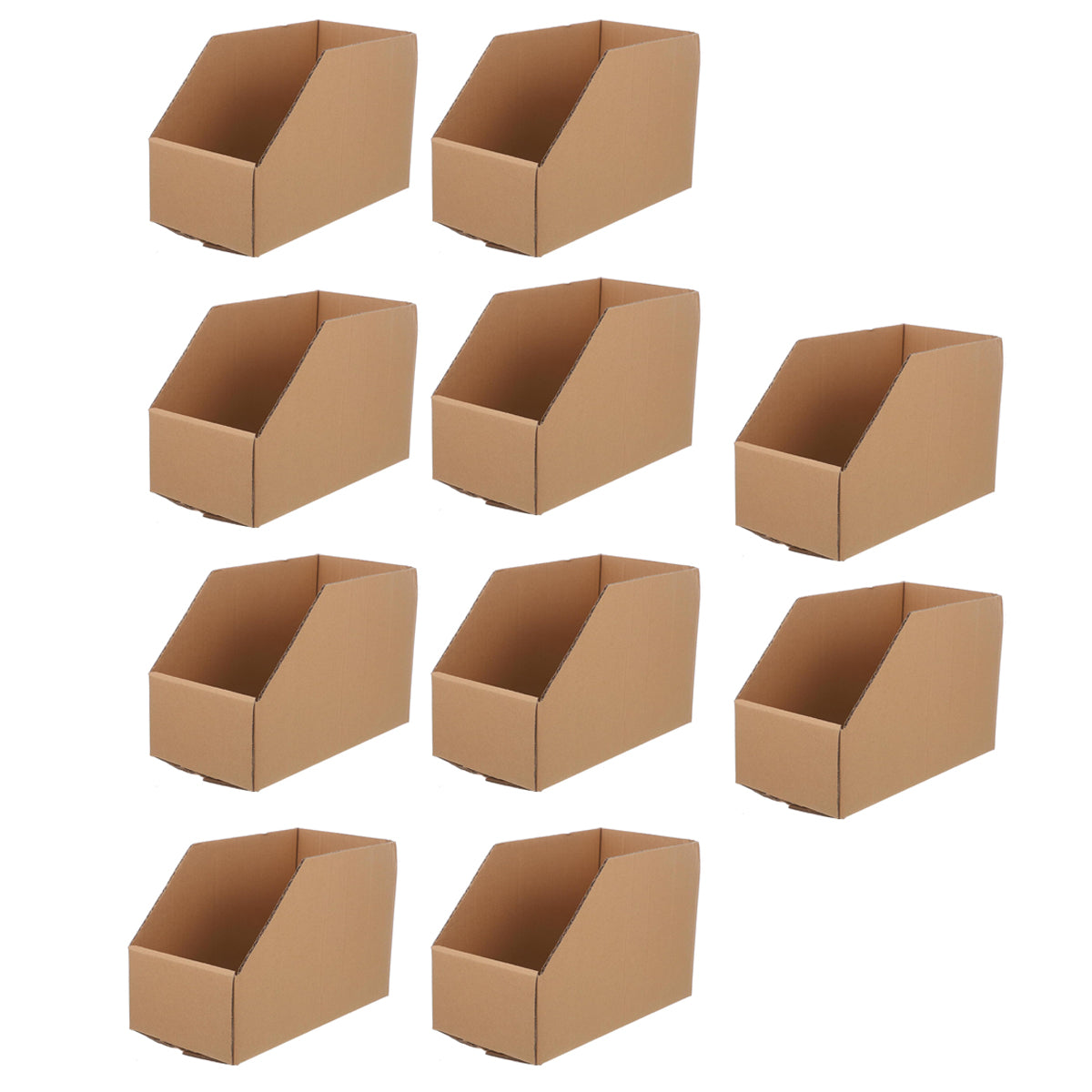 10pcs Slanted Cardboard Display Storage Boxes Organiser