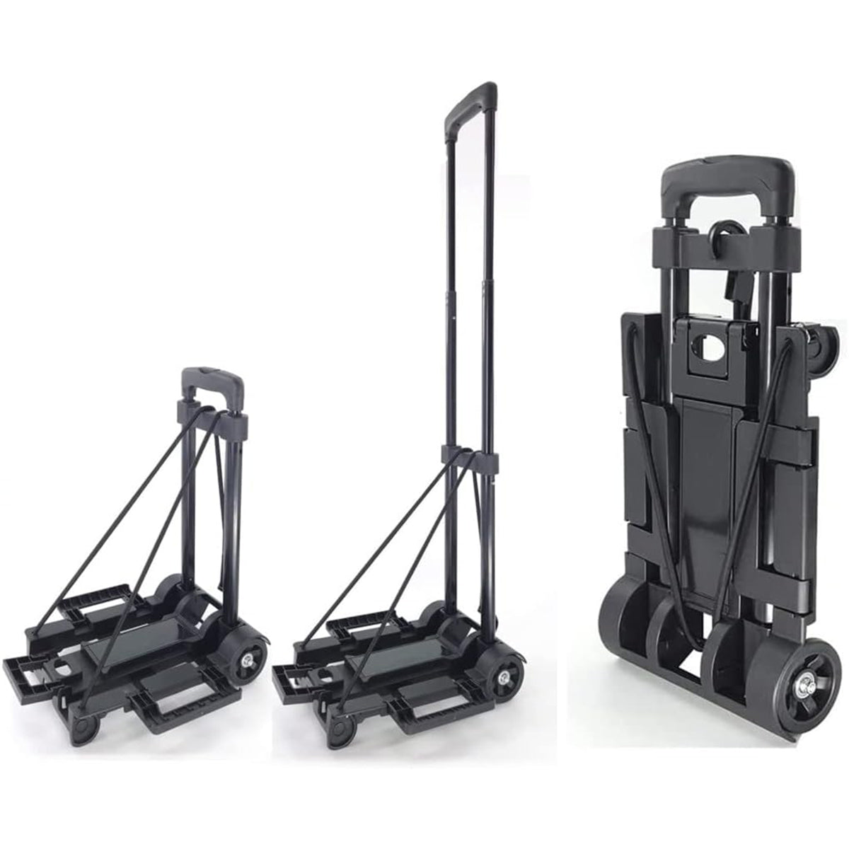 Foldable Two-Wheel Trolley Cart Portable Luggage Carrier for Warehouse