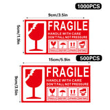 Fragile Warning Self Adhesive Shipping Stickers Red