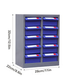 10 Drawer Parts Storage Cabinet Metal Frame Organizer 32x22x28cm