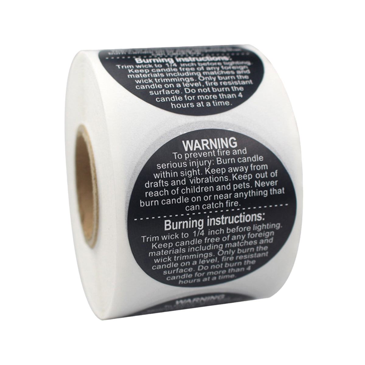 5 Rolls Candle Warning Stickers Durable Fire Safety Decals 2500PCS