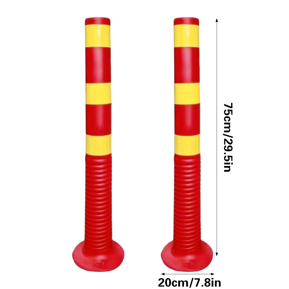 Plastic Safety Traffic Cones Impact Resistant Road Warning 2PCS