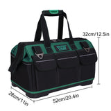 Multifunction Tool Bag 52cm Portable Large Capacity Work Tote with Hard Bottom