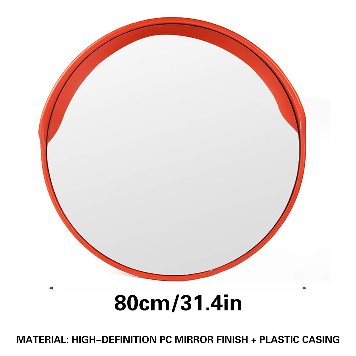 Road Safety 80cm Round Wide-Angle Convex Mirror for Outdoor Corners