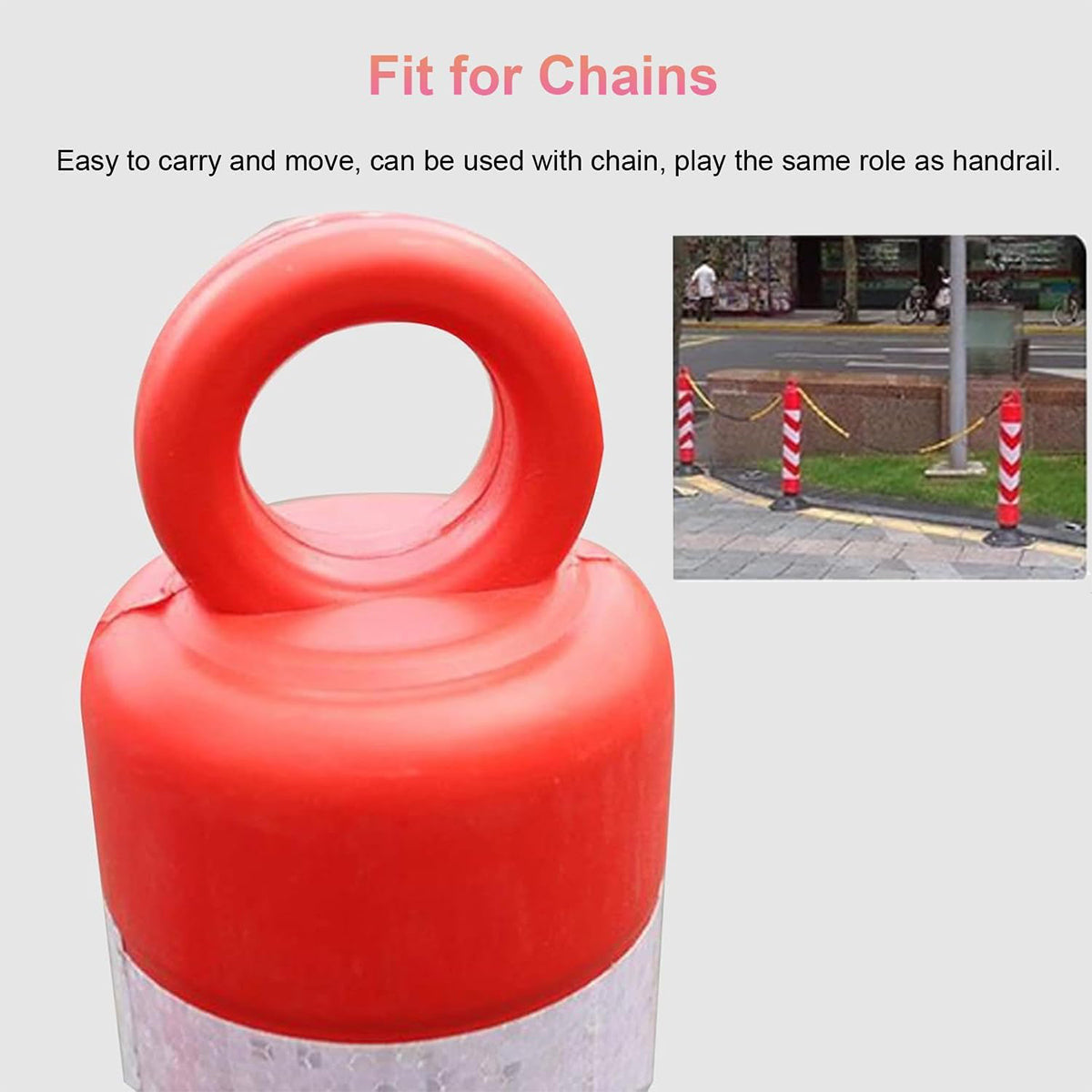 2PCS Reflective Warning Post with Detachable Rubber Base Safety Guide