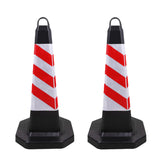 2PCS Rubber Traffic Safety Cones Flexible Reflective for Construction Sites
