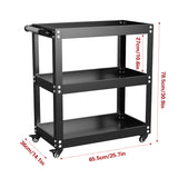 3 Tier Mobile Storage Tool Cart Large Capacity Garage Organizer
