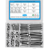 176PCS Stainless Steel Nut Bolt Assortment Kit for Car Home DIY