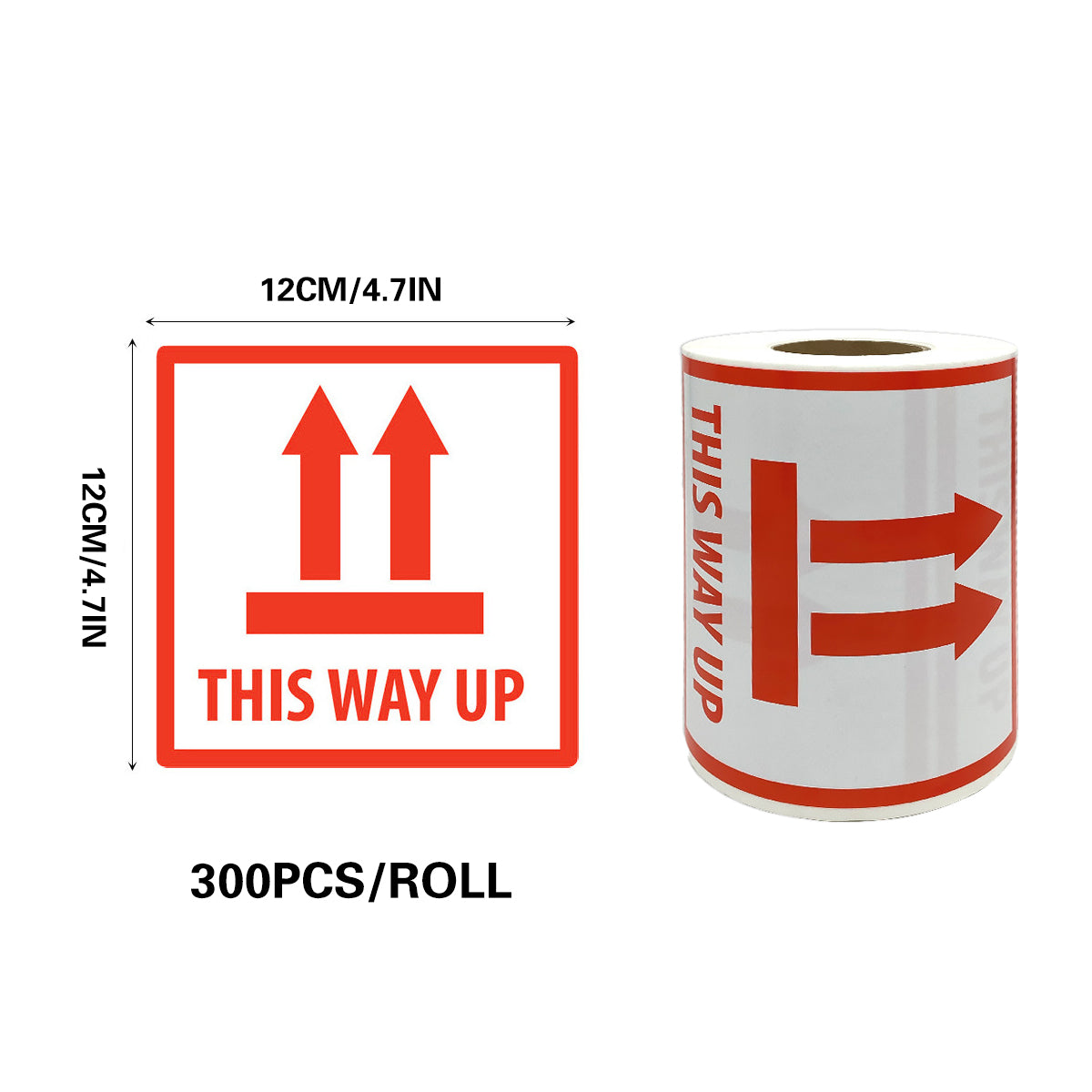 300PCS Anti-Tripping Warning Stickers 12×12cm Shipping Box This Way Up Labels