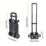 Foldable Two-Wheel Trolley Cart Portable Luggage Carrier for Warehouse