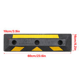 2PCS Rubber Parking Wheel Stop Heavy Duty Reflective Curb