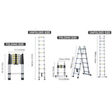 Retractable Aluminium Alloy Ladder 320/380cm Anti-Slip Pedals Stable Design