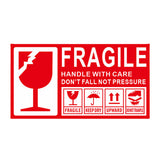 Fragile Warning Self Adhesive Shipping Stickers Red