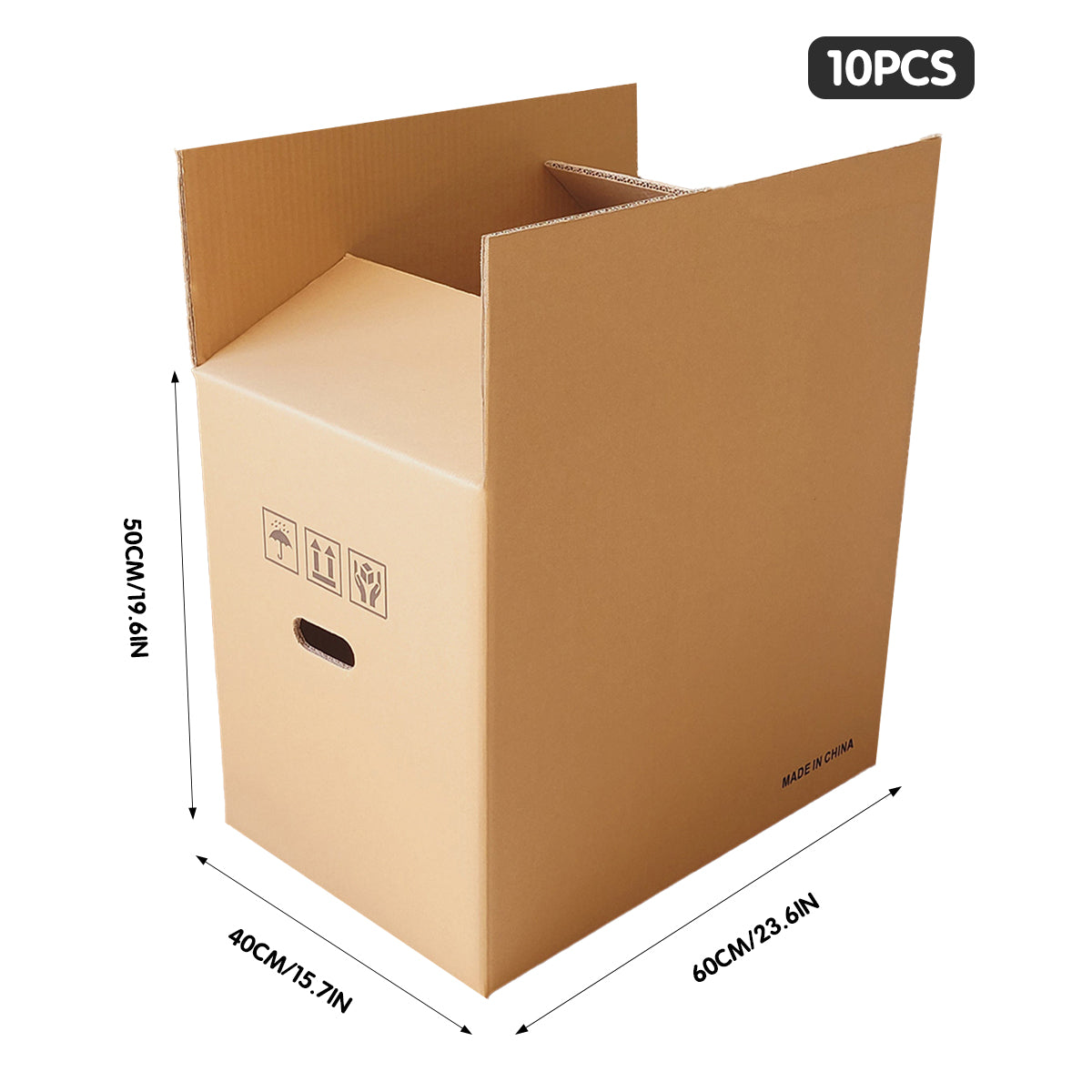 10PCS Corrugated Cardboard Moving Boxes with Built-In Handles