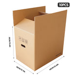 10PCS Corrugated Cardboard Moving Boxes with Built-In Handles