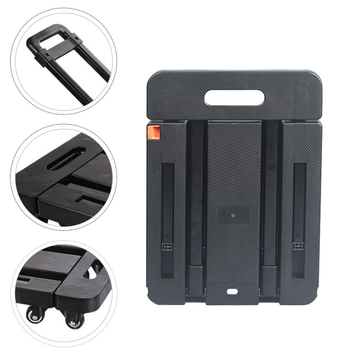 Foldable Flatbed Trolley Cart with Pull Rod and Universal Wheels 200KG