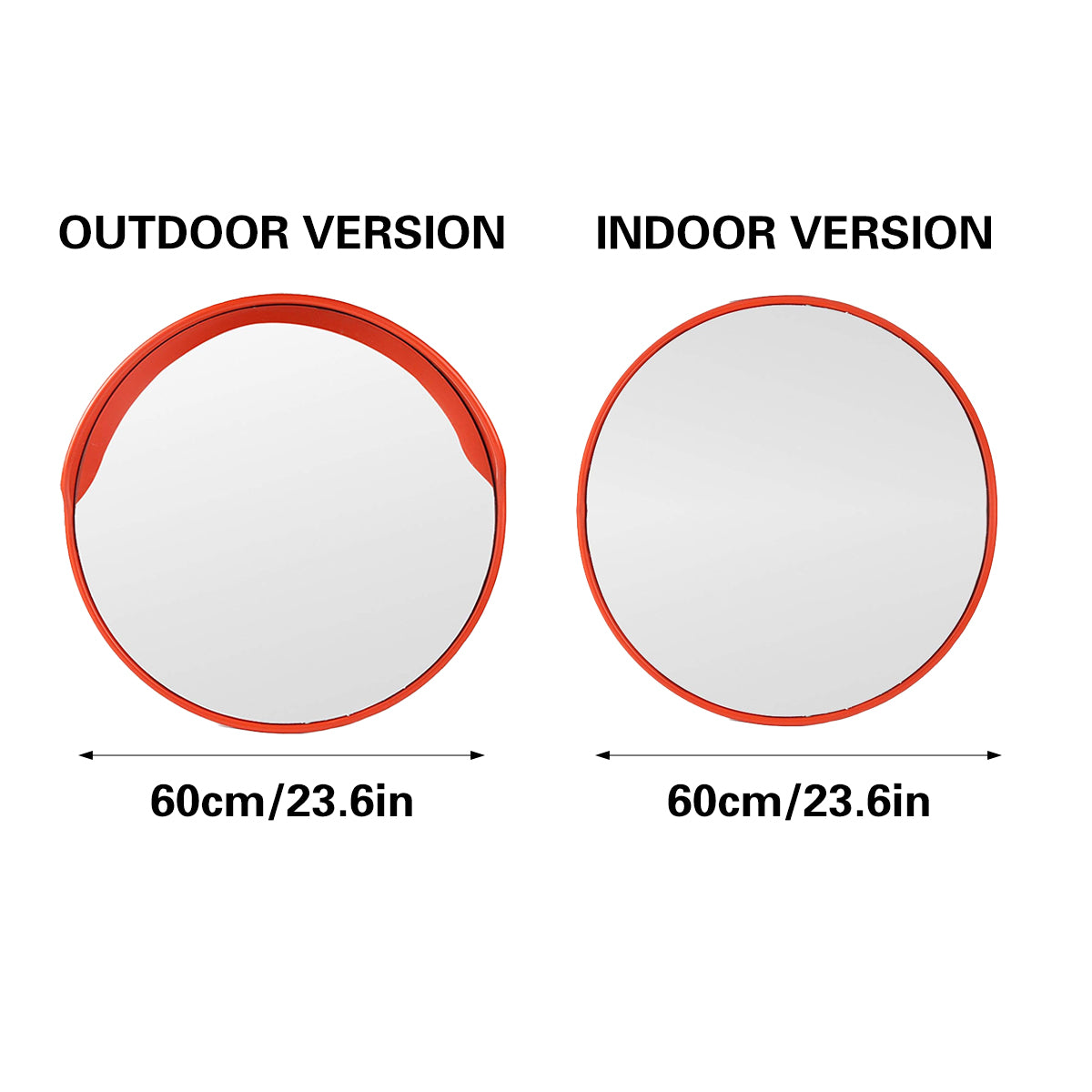 60cm Road Traffic Safety Convex Mirror Wide-Angle Red Frame