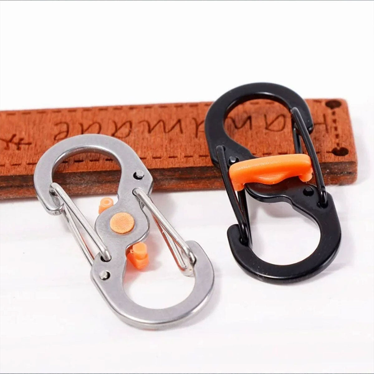 Aluminum S-Biner Carabiner Keychain Clip Spring Hook 1–2PCS