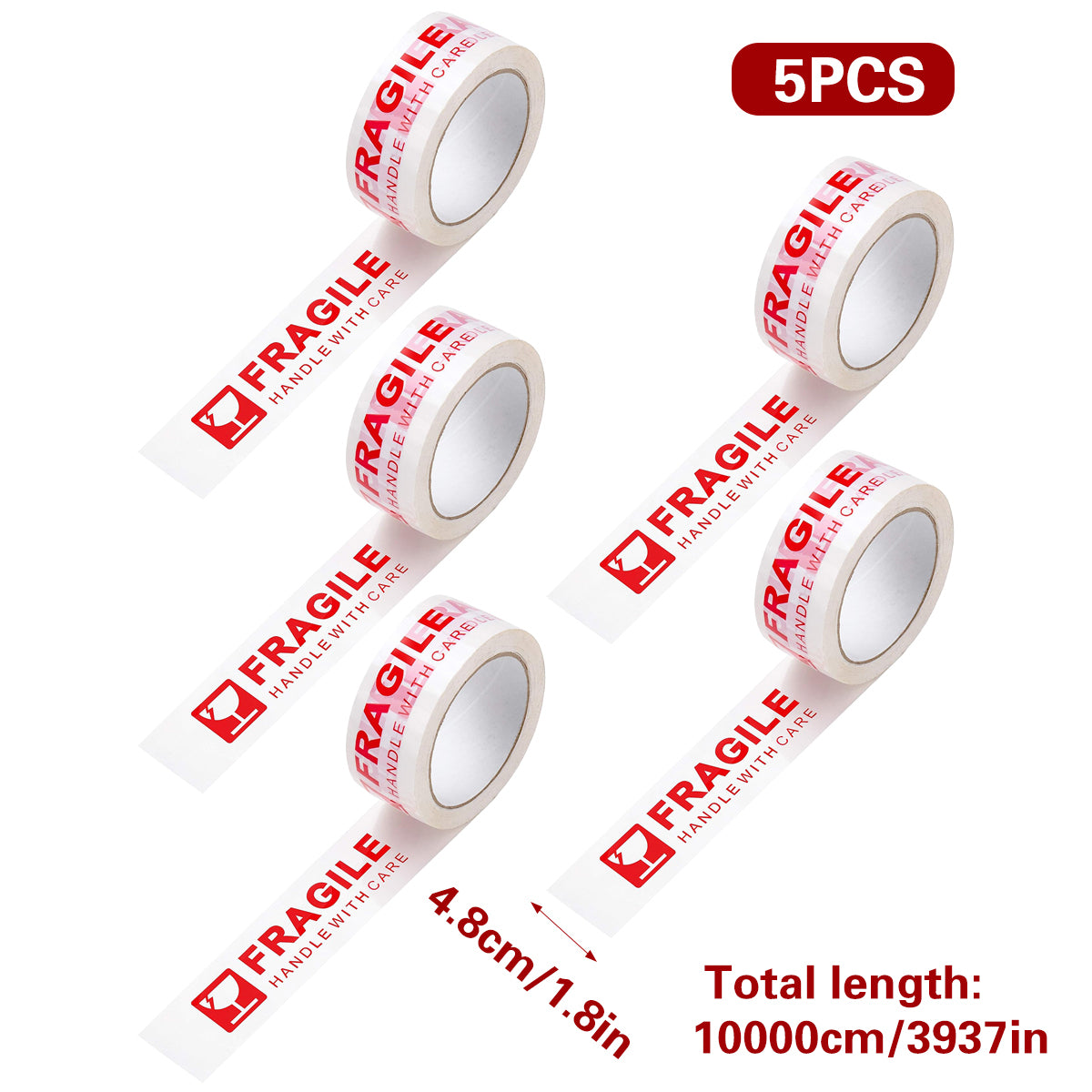 Fragile Warning Tape Handle With Care for Shipping and Packing Boxes