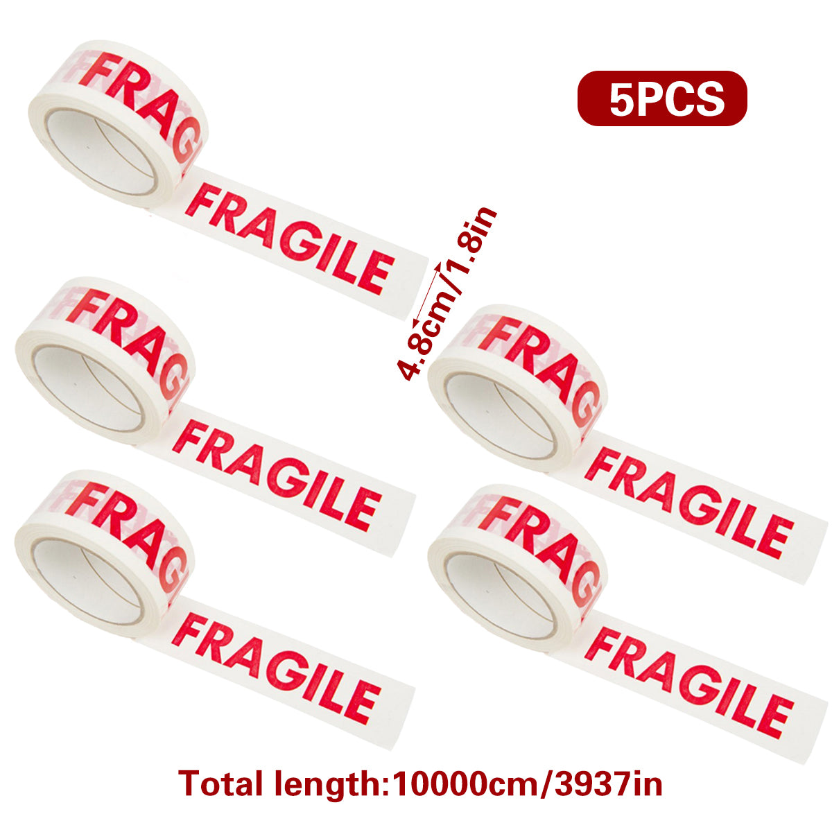 Fragile Warning Tape High Adhesion Shipping Box Labels 5 Rolls