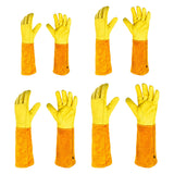Cylindrical Cowhide Leather Work Gloves with Extended Cuff for Warehouse Maintenance