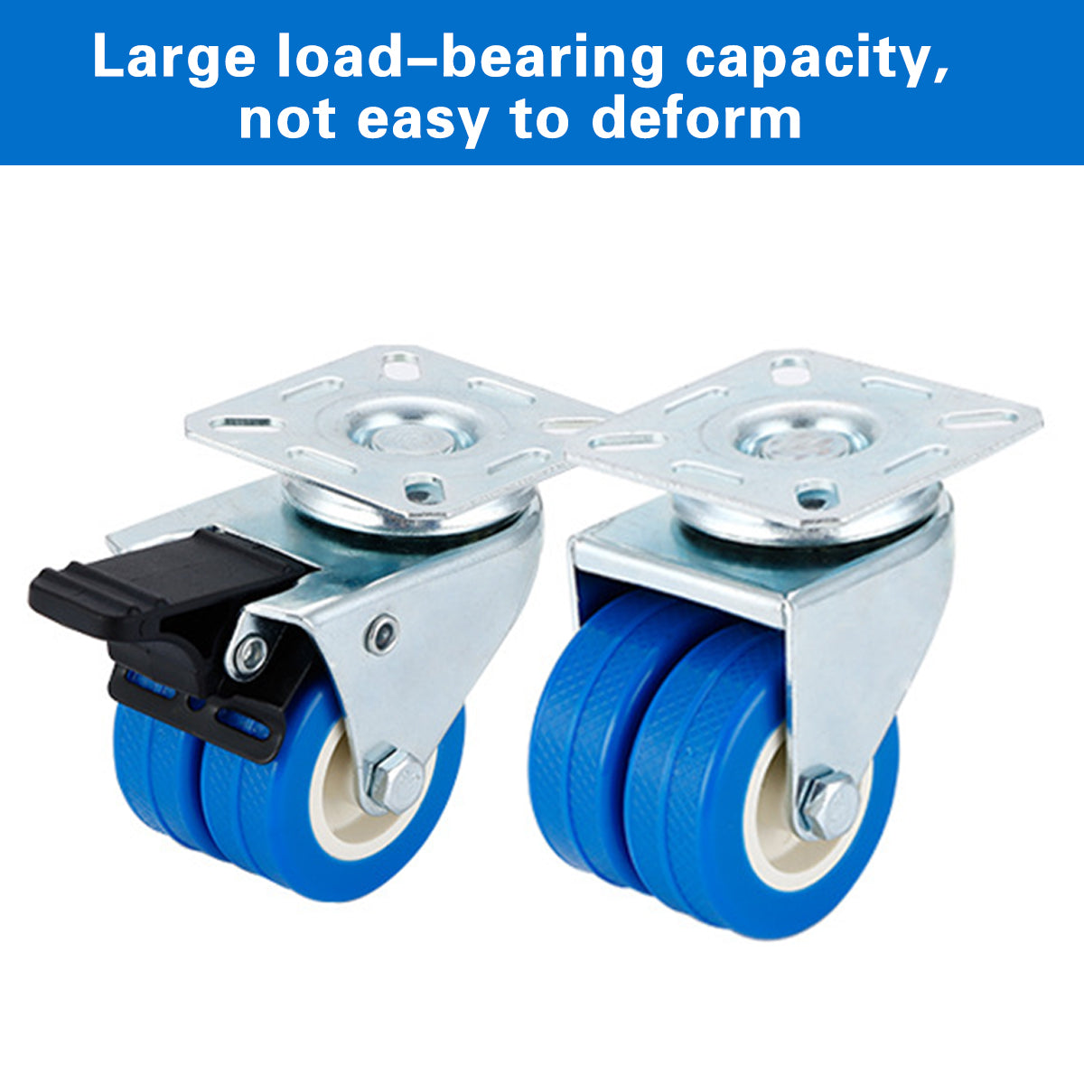 Heavy Duty Swivel Locking Casters 50mm PVC Wheels 4pcs for Warehouse Equipment