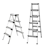 Double-Sided Aluminum Folding Ladder 4/6 Layer Stable Warehouse Use