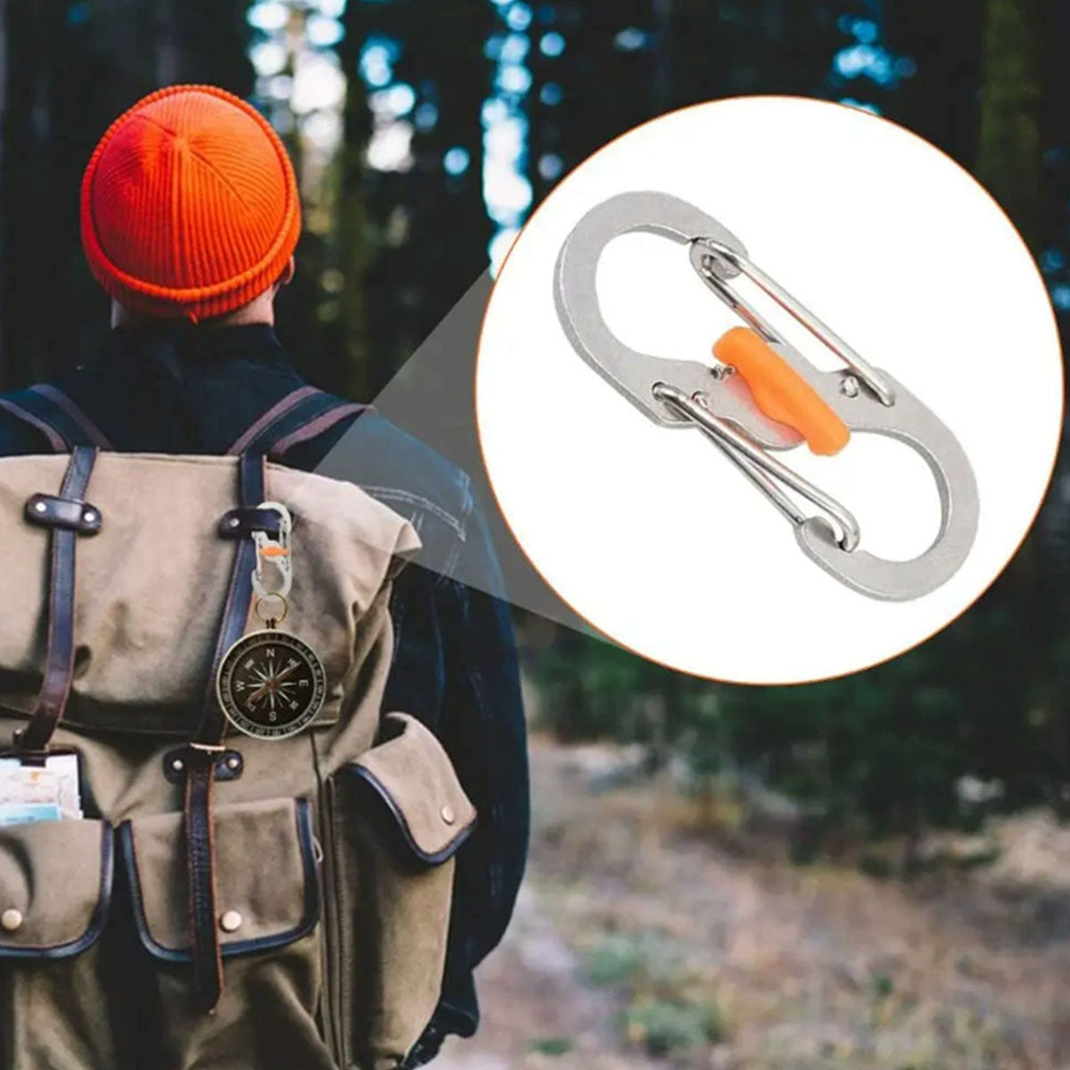 Aluminum S-Biner Carabiner Keychain Clip Spring Hook 1–2PCS