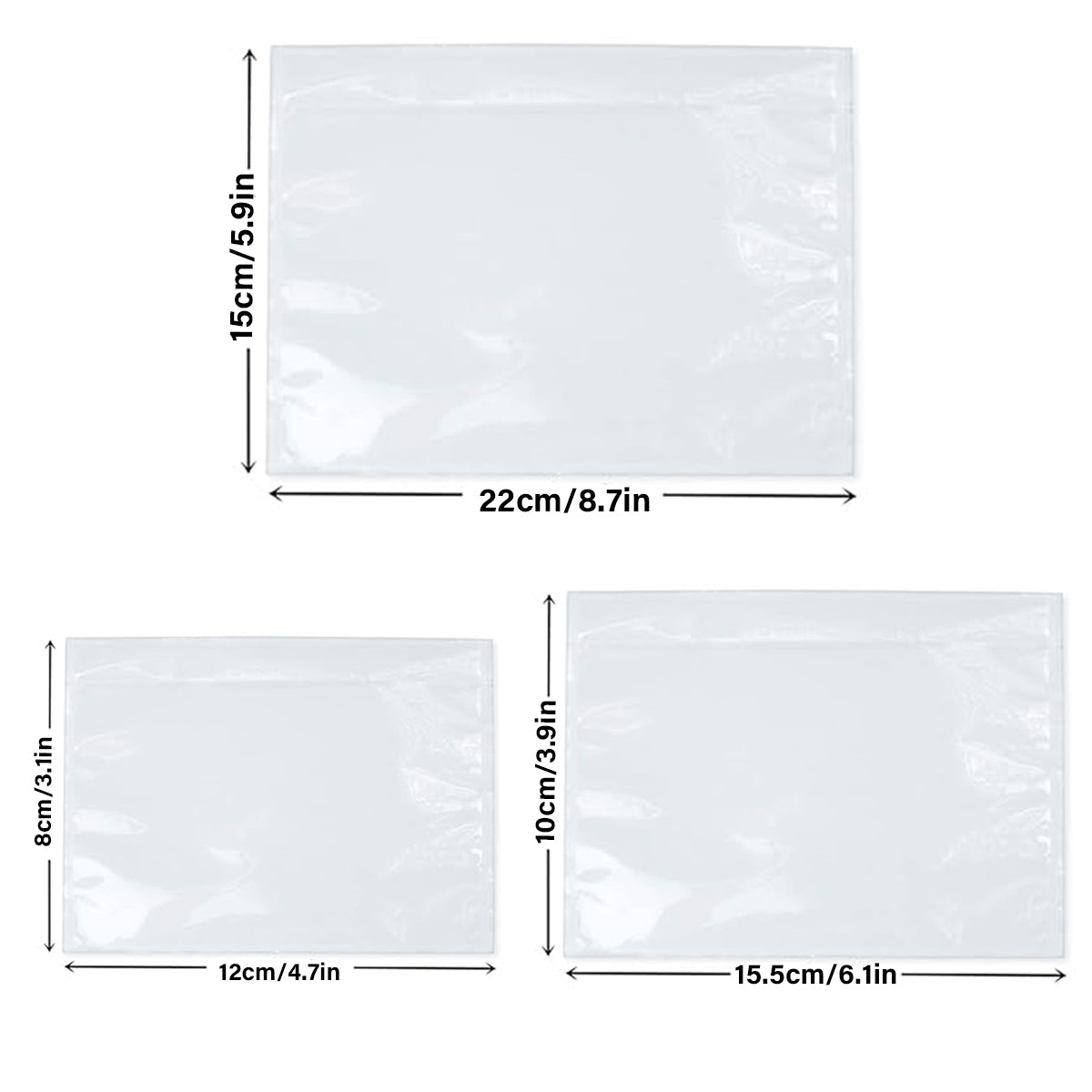 100pcs Clear Resealable Zip Lock Plastic Bags Transparent Storage Packaging