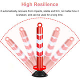 2PCS Reflective Warning Post with Detachable Rubber Base Safety Guide