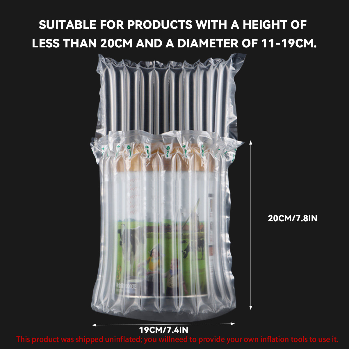 100PCS Air Column Cushion Bags 20×19cm Transparent Shockproof Shipping Protection