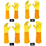 Cylindrical Cowhide Leather Work Gloves with Extended Cuff for Warehouse Maintenance