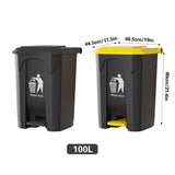 100L Pedal Trash Can with Lid Large Capacity Durable
