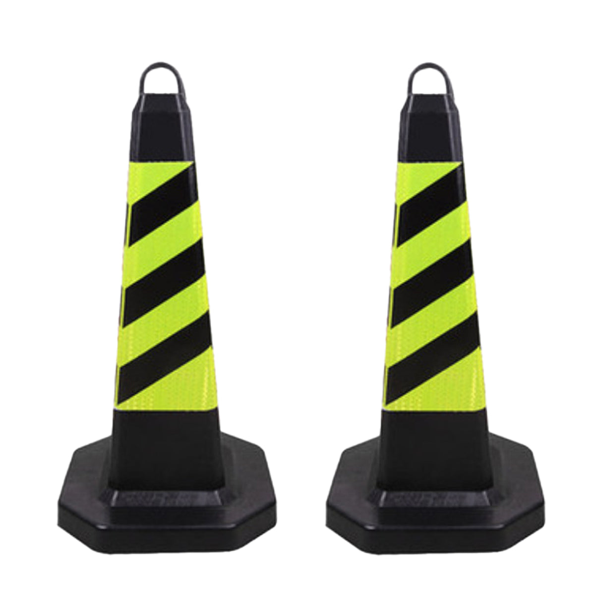 2PCS Rubber Traffic Safety Cones Flexible Reflective for Construction Sites
