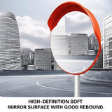 60cm Road Traffic Safety Convex Mirror Wide-Angle Red Frame
