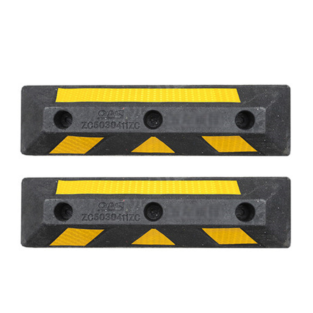 2PCS Rubber Parking Wheel Stop Heavy Duty Reflective Curb