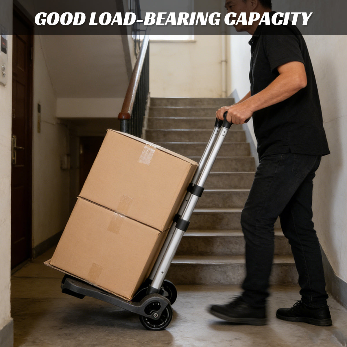 Portable Folding Hand Truck Cart Adjustable Handle 40kg Load