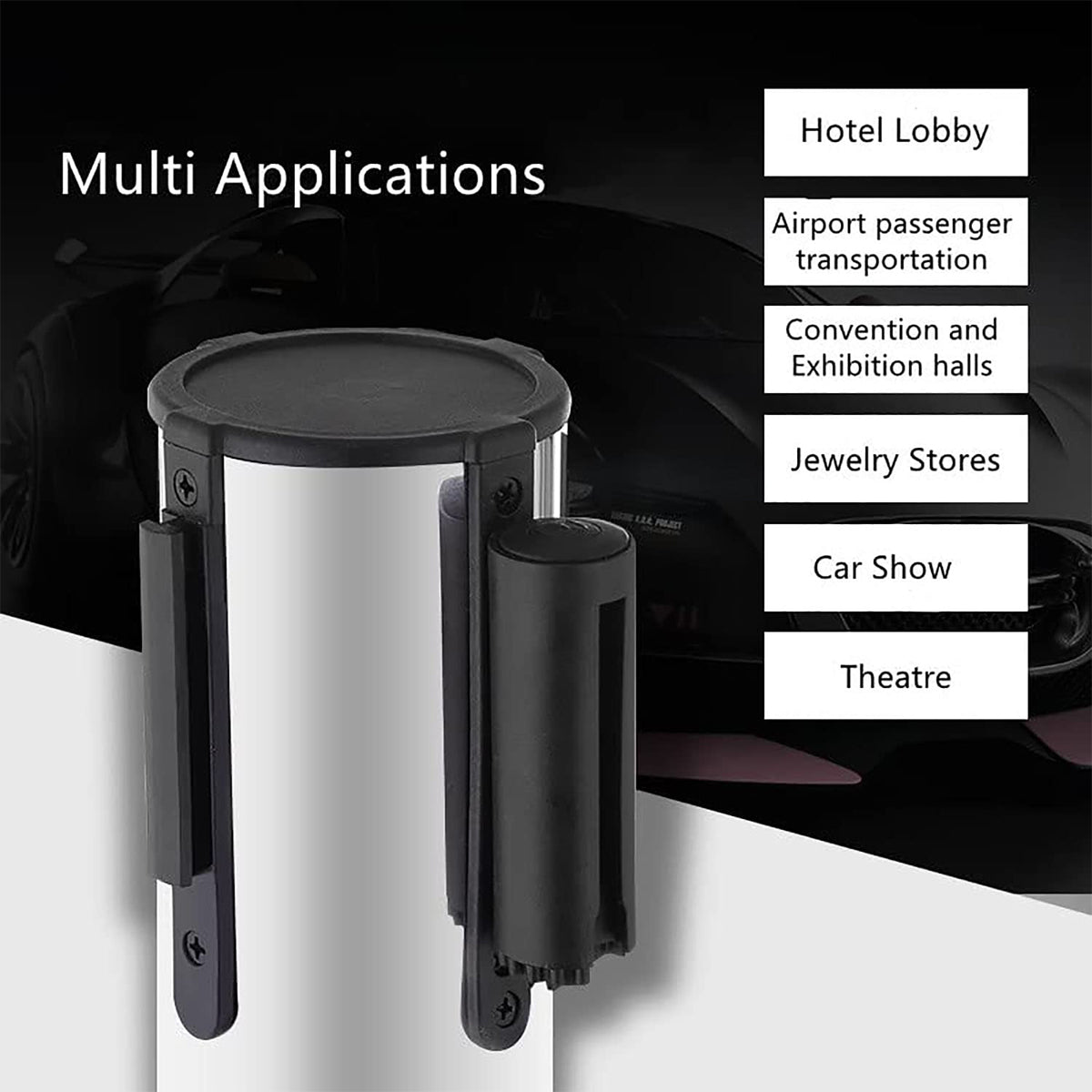 2M Retractable Isolation Barrier Belt Post Anti-Slip Waterproof