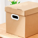 Kraft Paper Storage Box with Lid 80L Stackable Warehouse Storage 5PCS