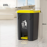 100L Pedal Trash Can with Lid Large Capacity Durable