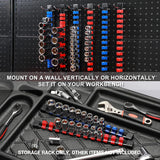 9PCS Socket Holder Rail Organizer 1/4 3/8 1/2 Inch Storage Rack