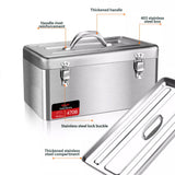 Stainless Steel Toolbox Portable Hand Carry Tool Storage Case