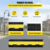 Slotted Rubber Speed Bump with Flip Cover Reflective Modular Design