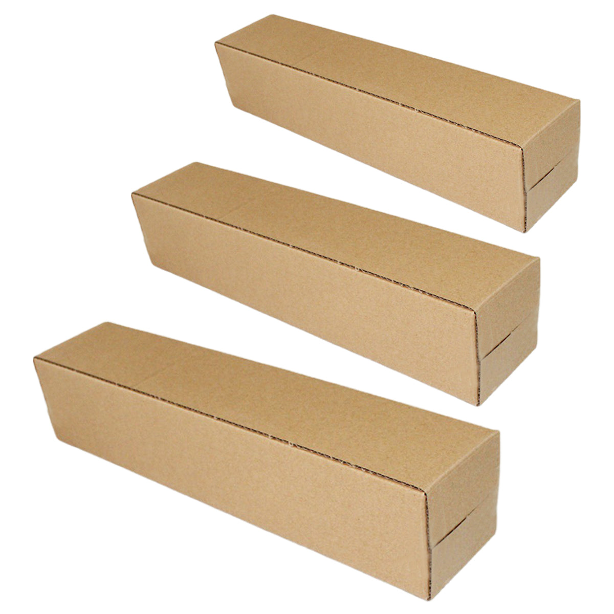 50pcs Long Strip Kraft Cardboard Shipping Boxes for Warehouse Storage
