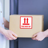 300PCS Anti-Tripping Warning Stickers 12×12cm Shipping Box This Way Up Labels